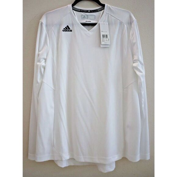 Adidas Q52416 Women's Sz XL White Climalite Utility L/S Jersey Tee Shirt - Picture 1 of 10